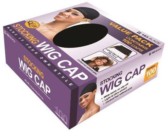 #103 Stocking Wig Cap Black Bulk (100 PC)