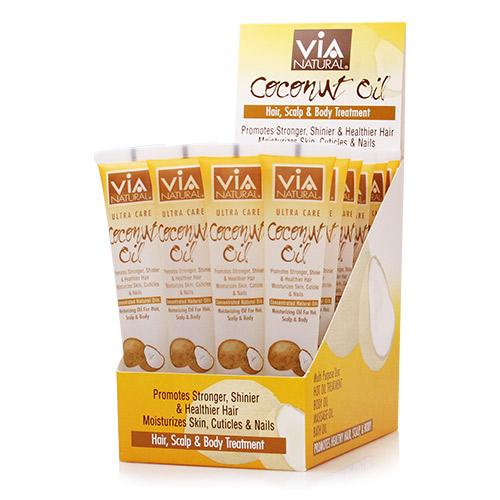 VIA Natural Hair Scalp & Body Treatment (24PC) - TEA TREE OIL /BIOTIN OIL /COCONUT OIL