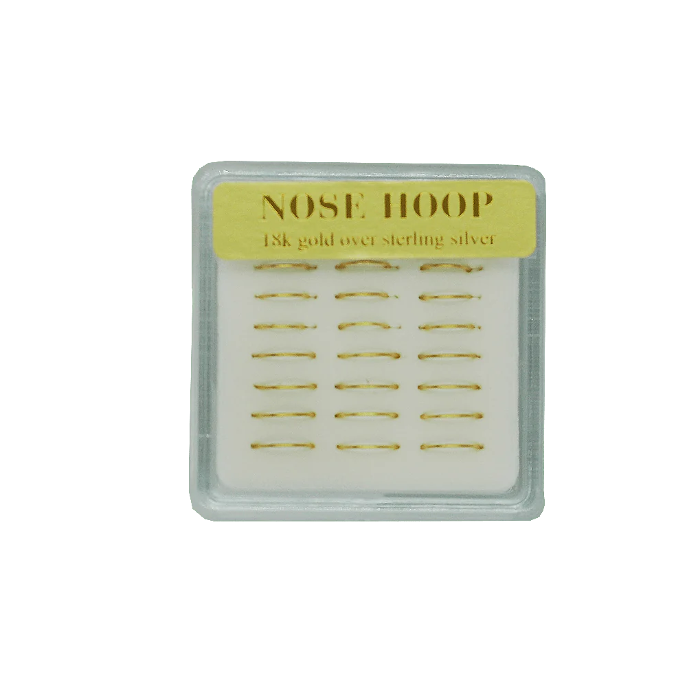 Nose Hoops 18K Gold #02-19 Set/Display (24PC)